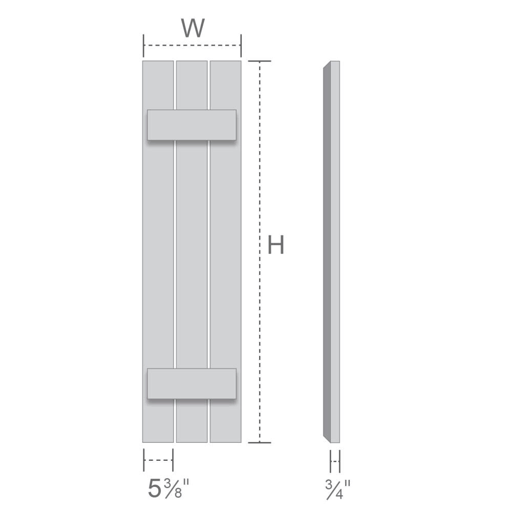 Rough Sawn Western Red Cedar Framed Board-n-Batten Shutters W743139