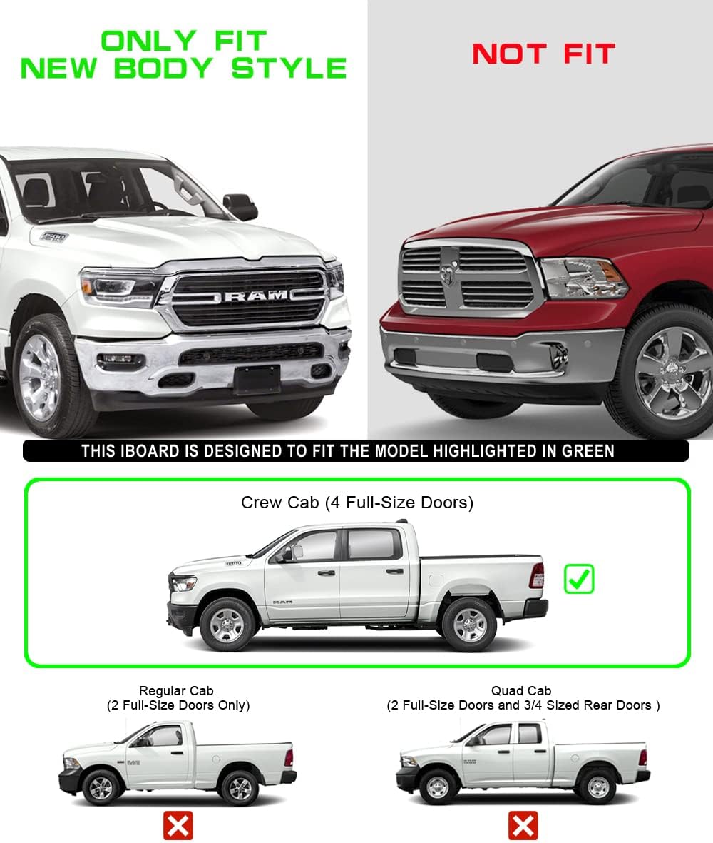 5in Running Boards for Dodge Ram 1500 Crew Cab N72818