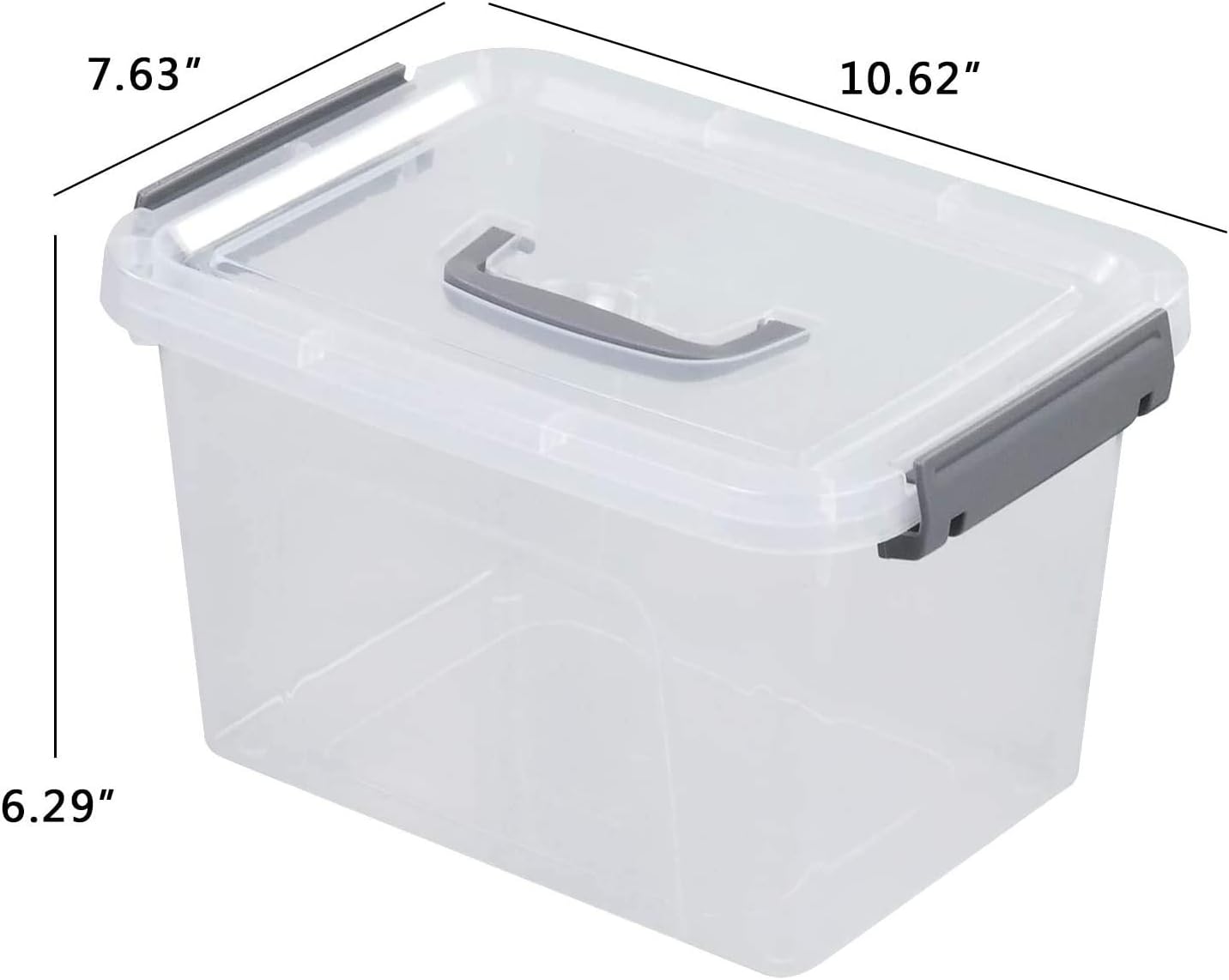 6 Pack 6 Quart Plastic Storage Bin with Lid B99745