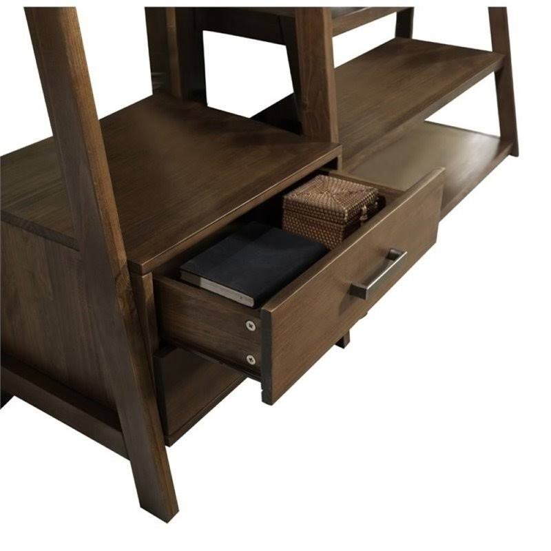 4 Shelf Ladder Bookcase in Saddle Brown C68434