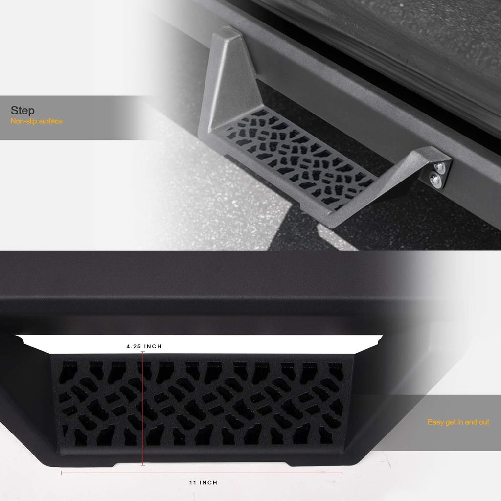 Matte Black Modular Drop Step Side Nerf Bars Rail Running Boards K1307