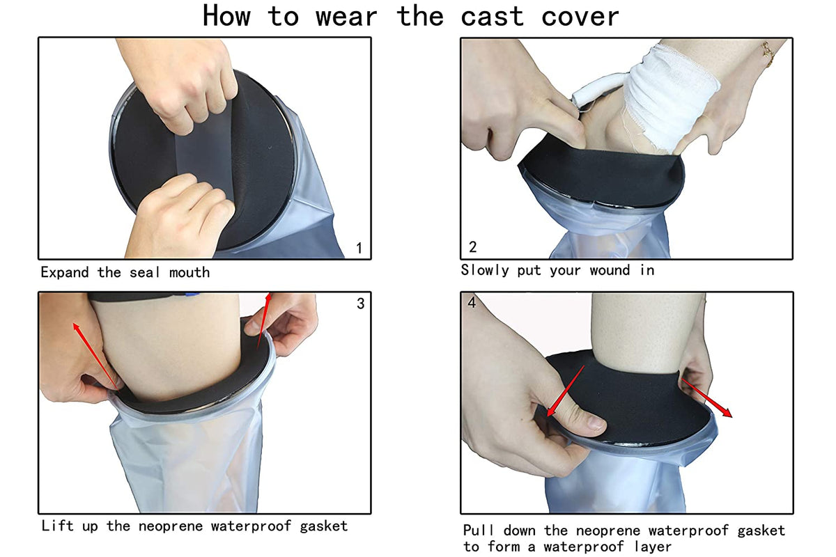 Waterproof Foot Cast Cover for Shower (Black) Y43924