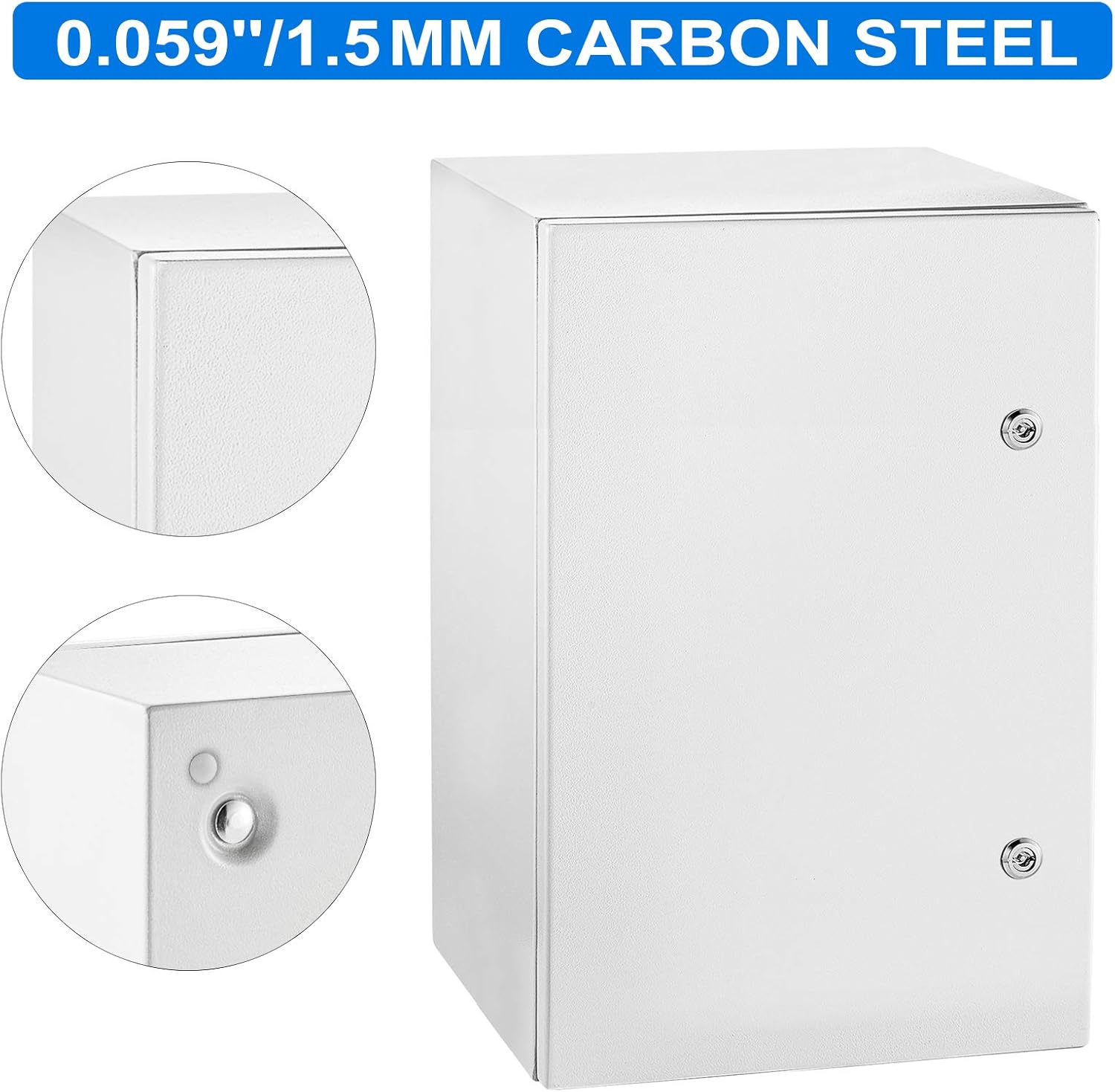 Steel Electrical Enclosure Box, 24'' x 16'' x 12'', IP65 Weatherproof Metal Box with Mounting Plate T252113