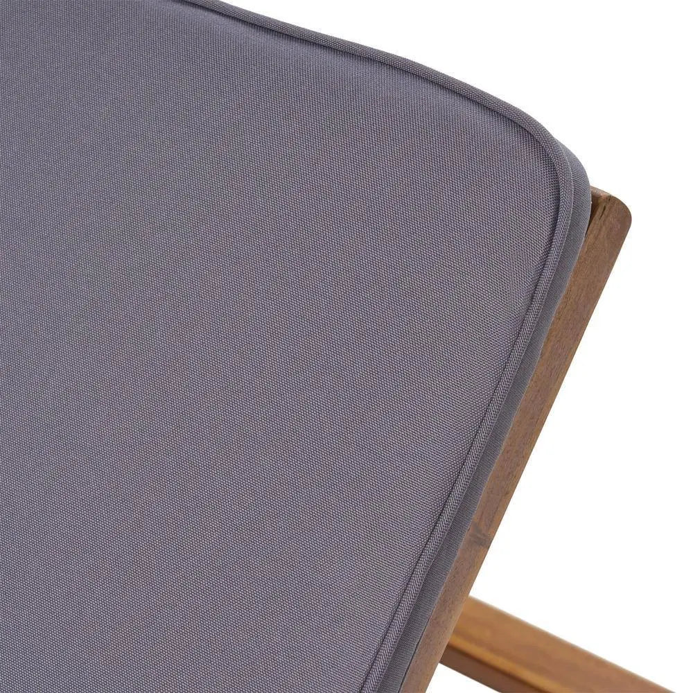 Teak and Gray Acacia Wood Chaise Lounge L6235
