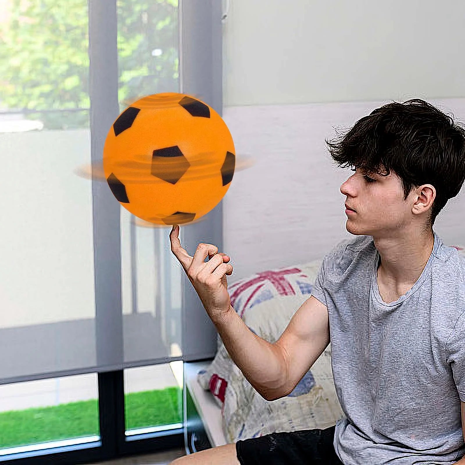 Mute Ball Indoor Children's Silent Football Racket Ball Sports Ball Toys Baby Sponge Ball Frame L132