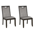 Upholstered Dining Room Chair, Set of 2, Dark Brown & Gray H291742