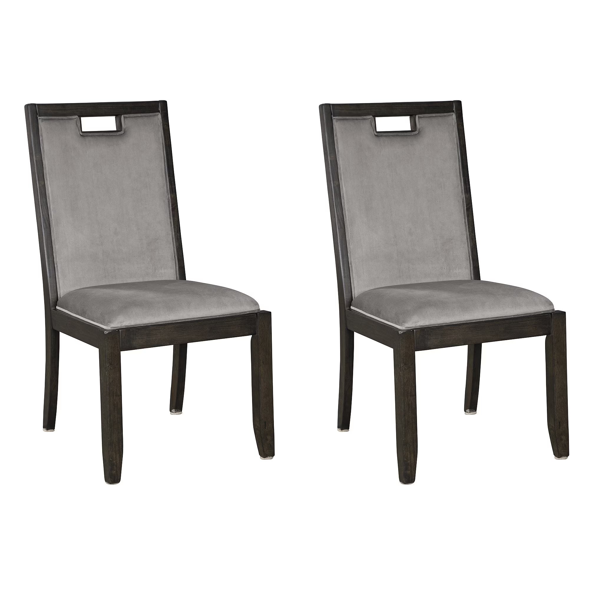 Upholstered Dining Room Chair, Set of 2, Dark Brown & Gray H291742