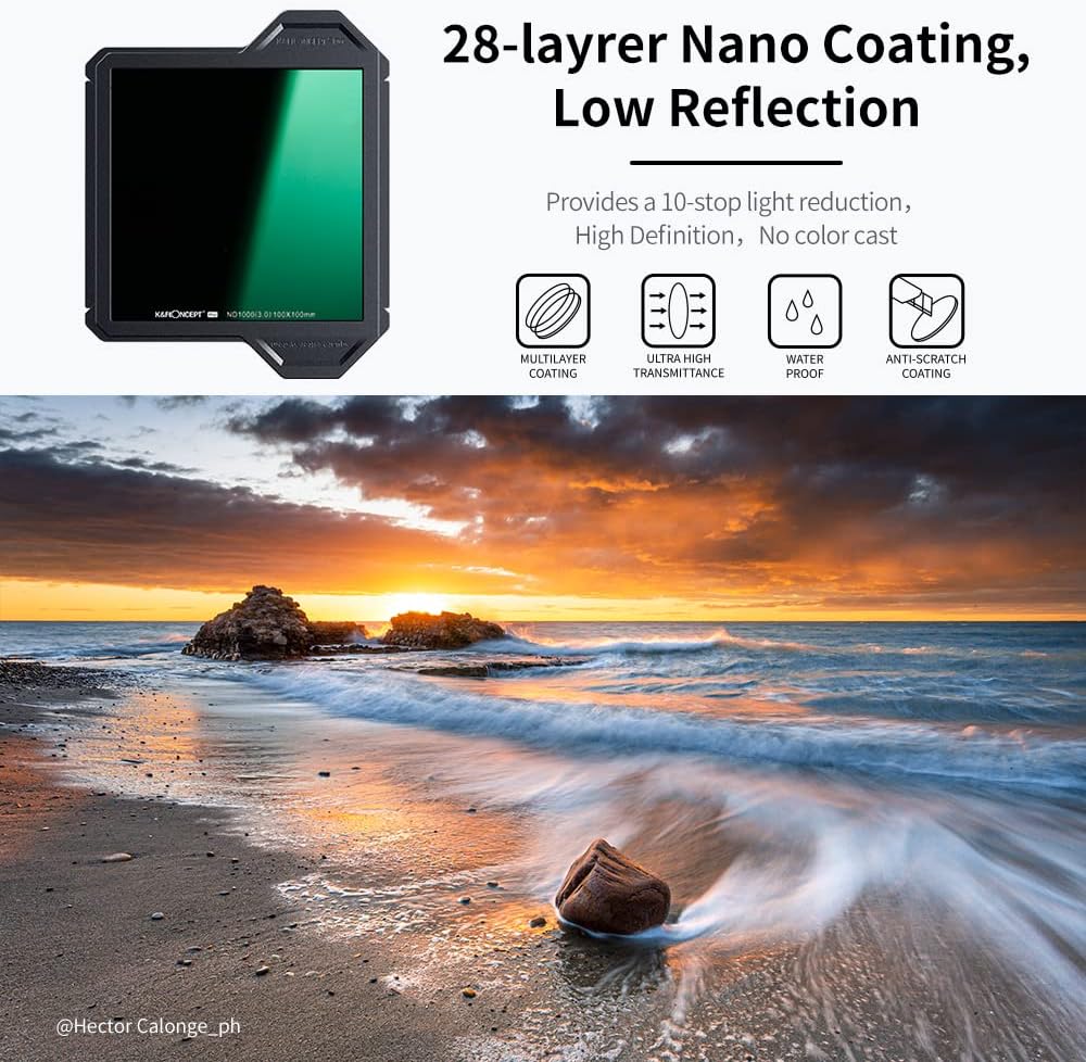 Square Filter Holder System Kit with 95mm Circular Polarizer, Square GND8 Filter, ND1000, and 4 Filter Adapter Rings J2866