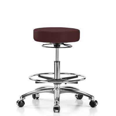 Black Height Adjustable Medical Stool with Foot Ring J754240