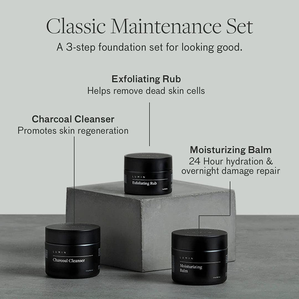 Charcoal Face Wash, Moisturizer, Exfoliating Rub Skin Care Kit F346923