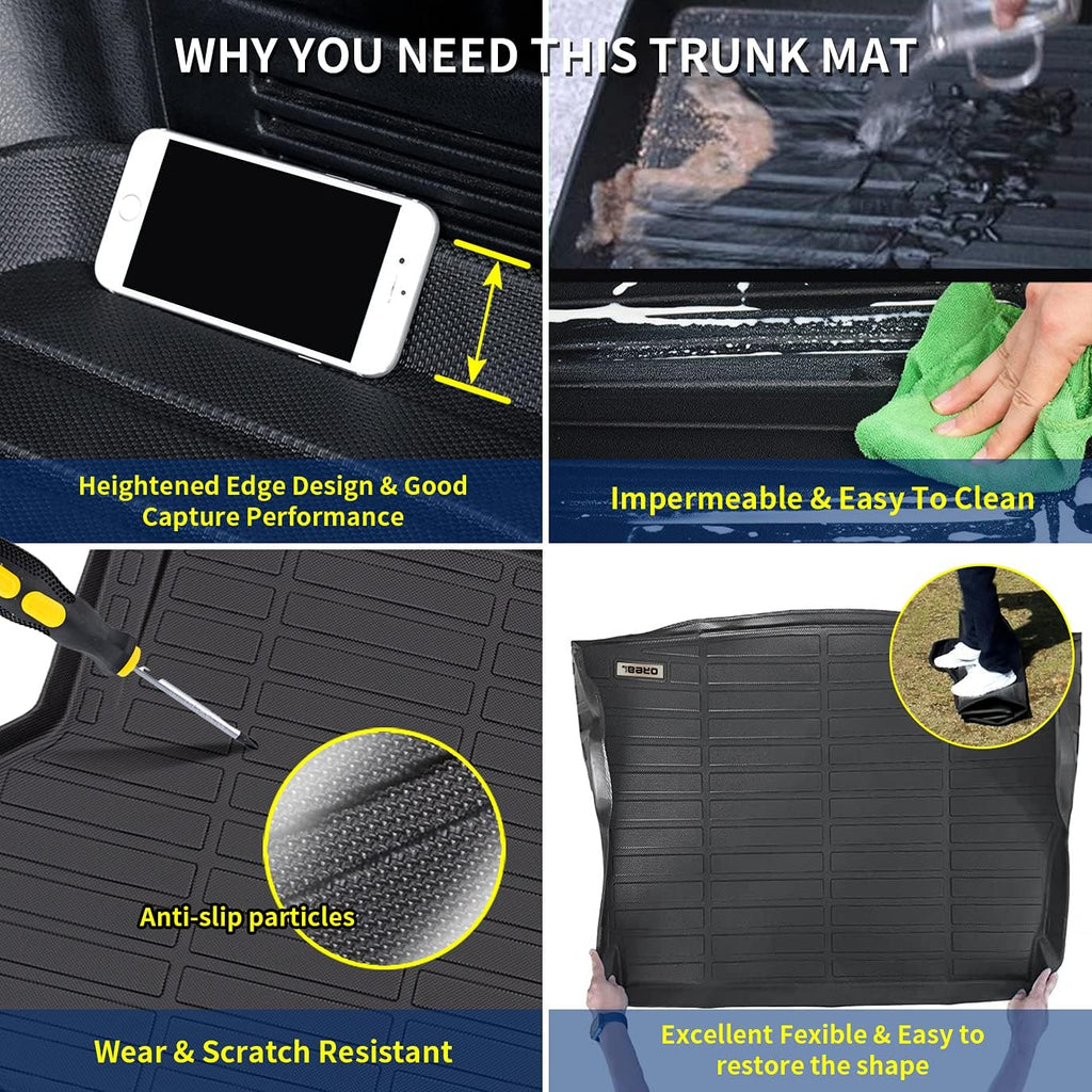 Black Trunk Mat Replacement for Hyundai Venue 2020 2021 2022 Car Rear Cargo Liner Floor Cover All Weather Protection Waterproof Durable Custom Fit-Placed on The Layer Below Pack of 2 Y389599