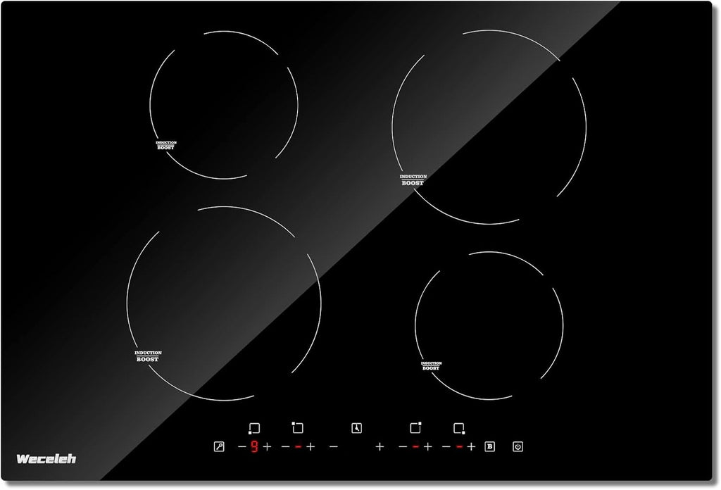 Induction Cooktop 30 Inch, 4 Burner 7000W, Built-in, 220-240V, 9 Power Levels, Timer & Kid Safety Lock F428674