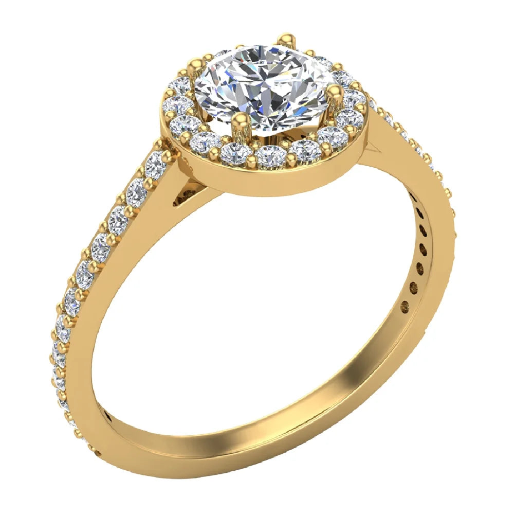 14K Gold Diamond Engagement Ring 1.15 Carat Total Weight K4475