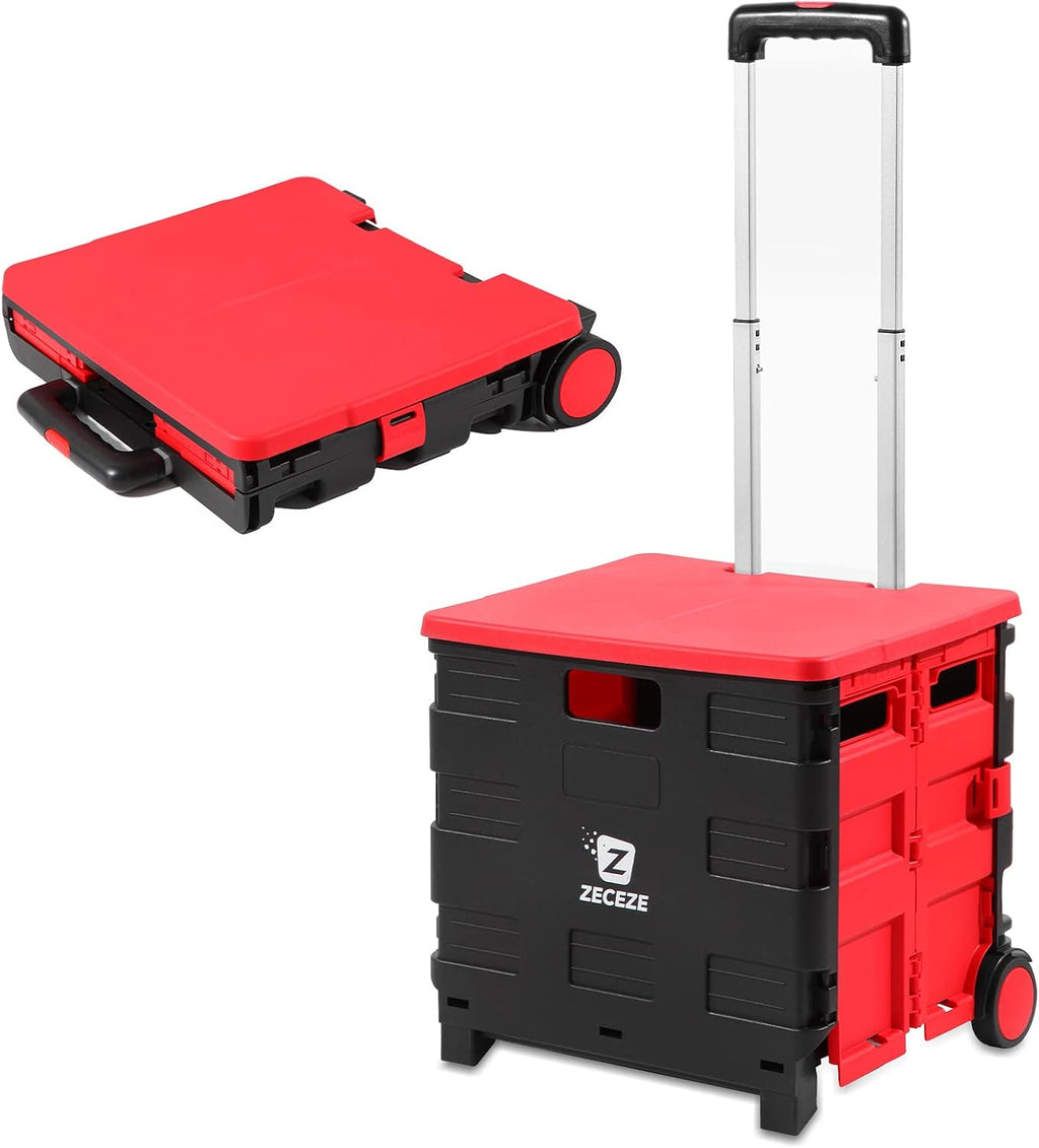 Collapsible Utility Mobile Folding Cart with Wheels and Handle M259656