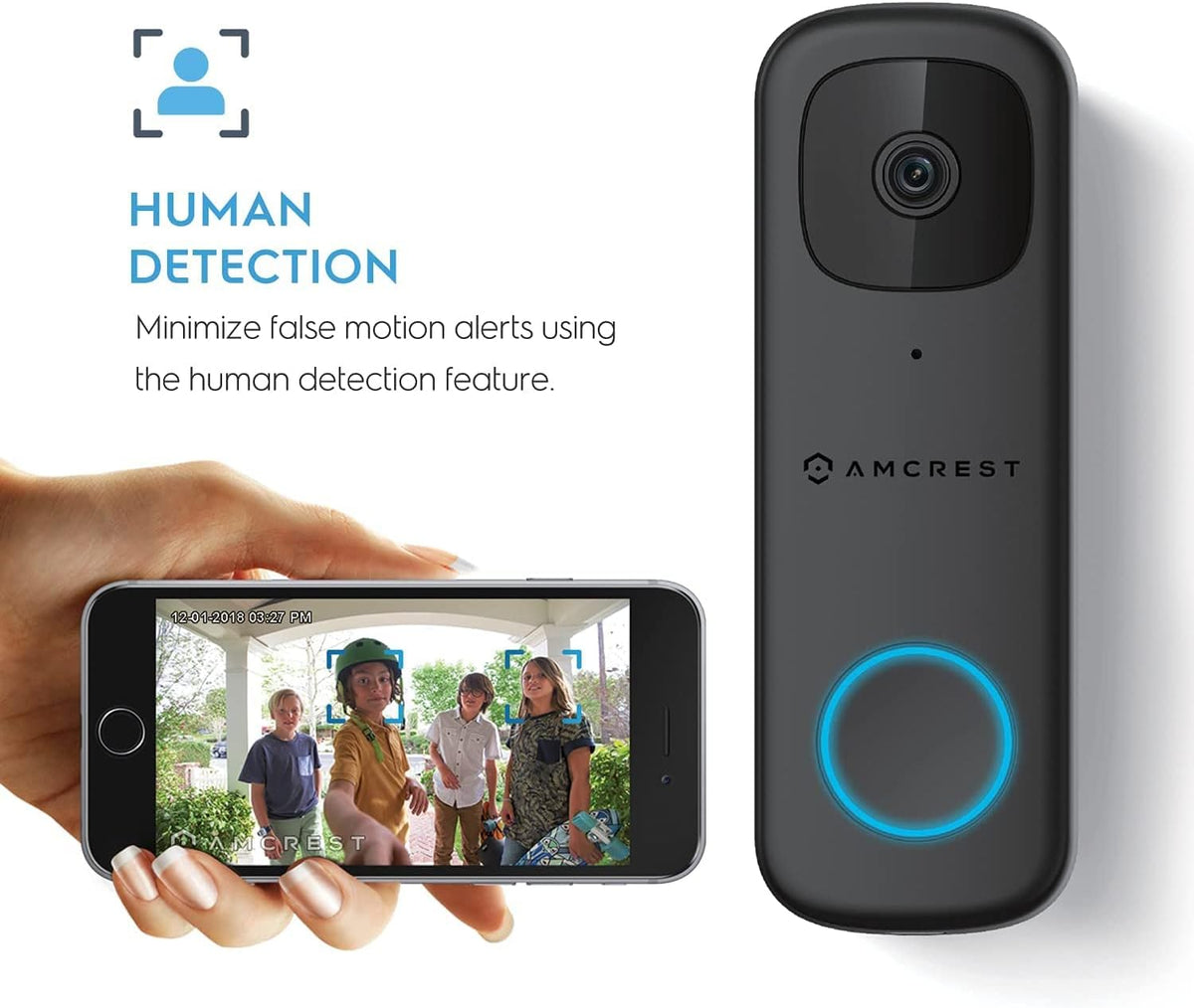 4MP Wireless WiFi Video Doorbell Camera with 2-Way Audio T260068