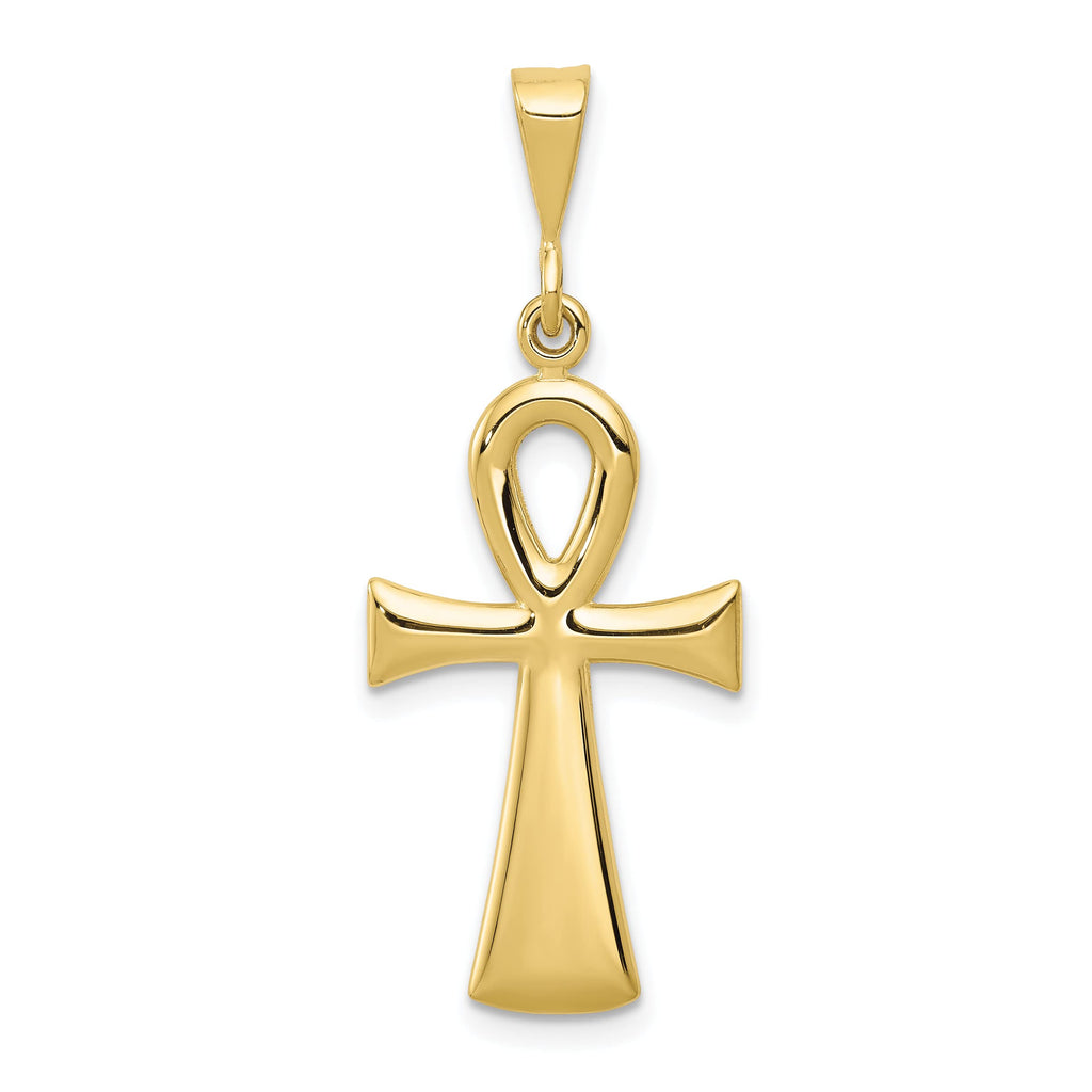 10K Yellow Gold Egyptian Ankh Cross Pendant K8555