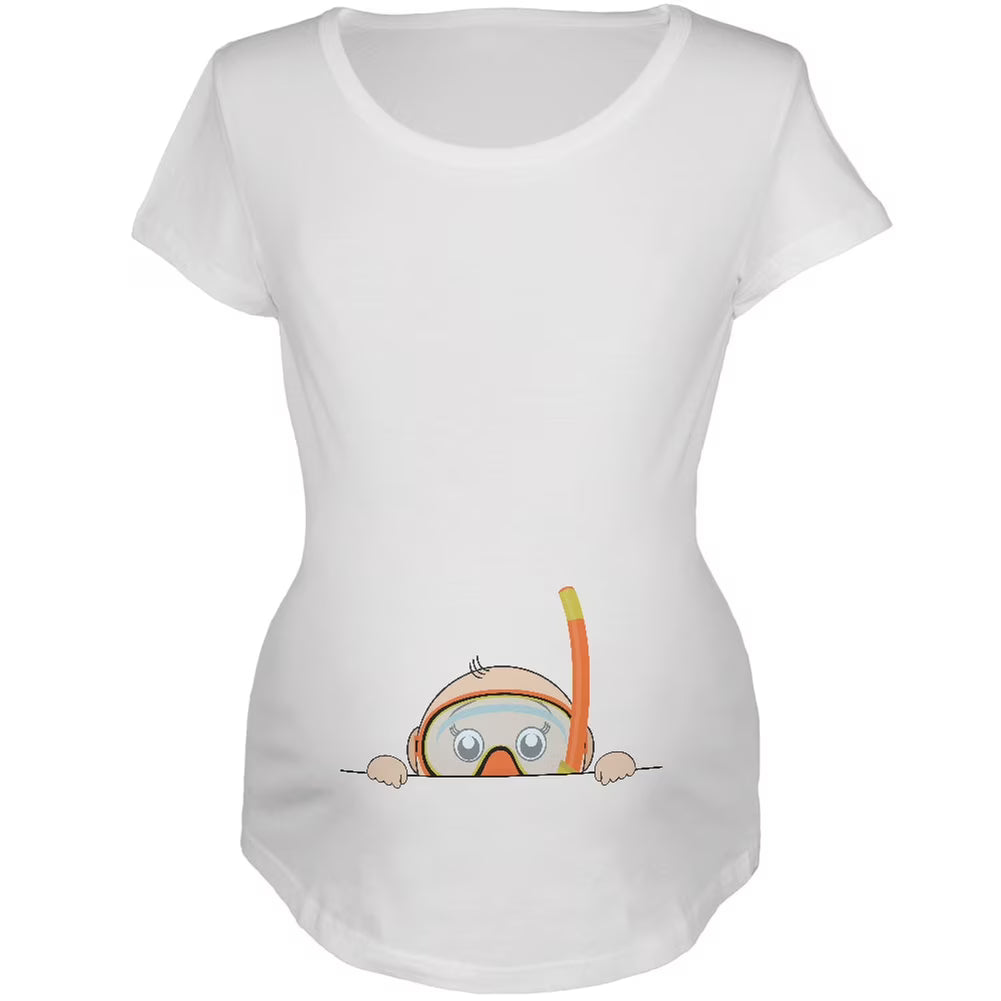 White Maternity Soft T-Shirt E453218