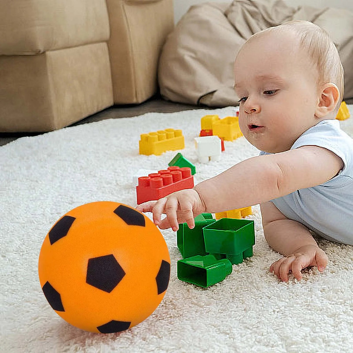 Mute Ball Indoor Children's Silent Football Racket Ball Sports Ball Toys Baby Sponge Ball Frame L132