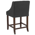 Charcoal Tufted Walnut Counter Height Stool Y539011