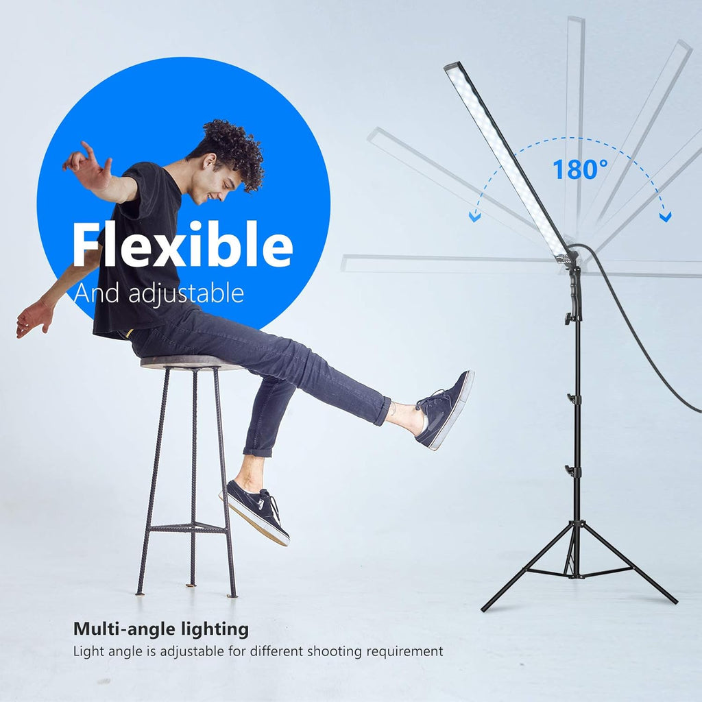 2-Pack Dimmable 5500K LED Video Light Stick Kit with 79-inch Light Stand P97991