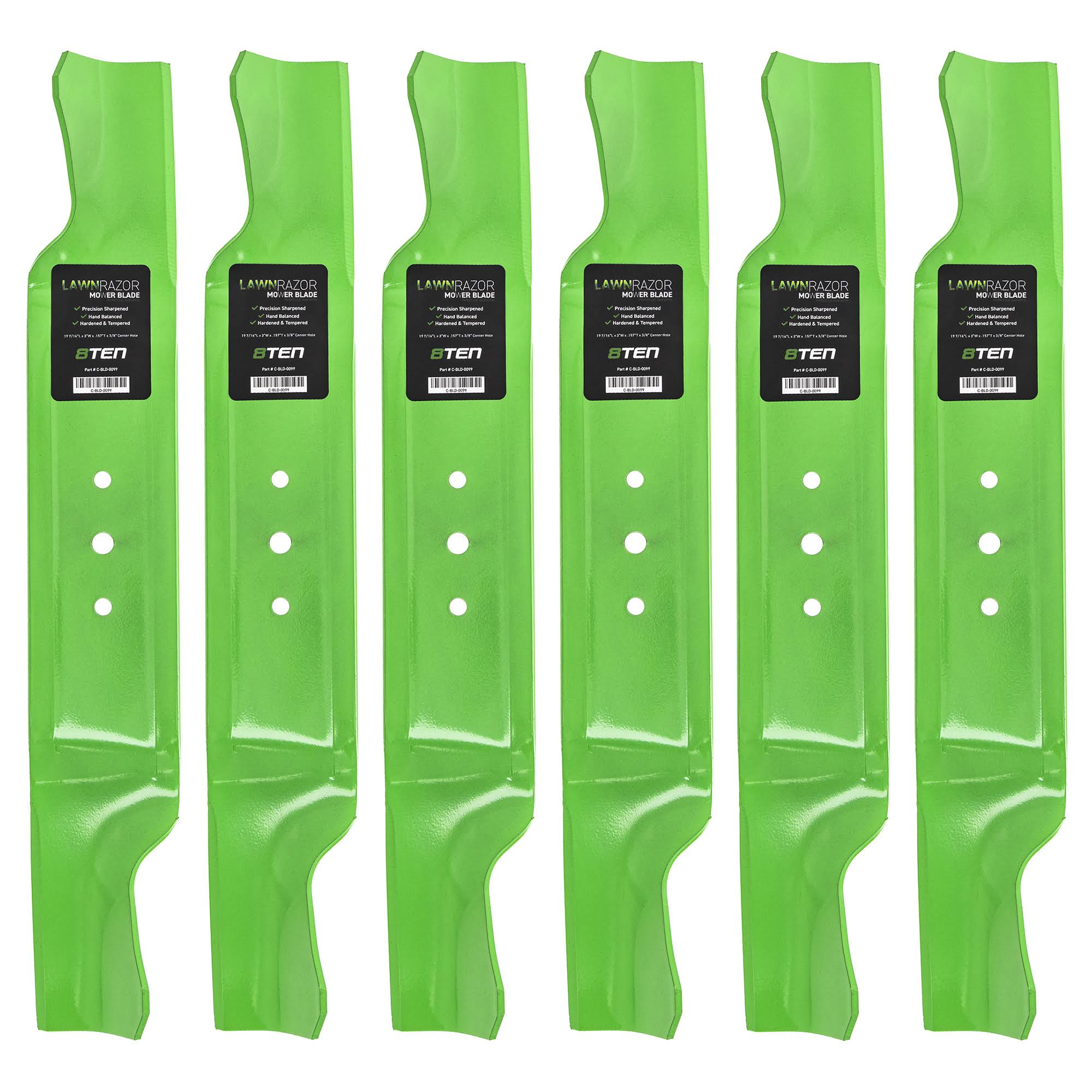 6 Pack 38 inch Green Lawn Mower Blade Z559111