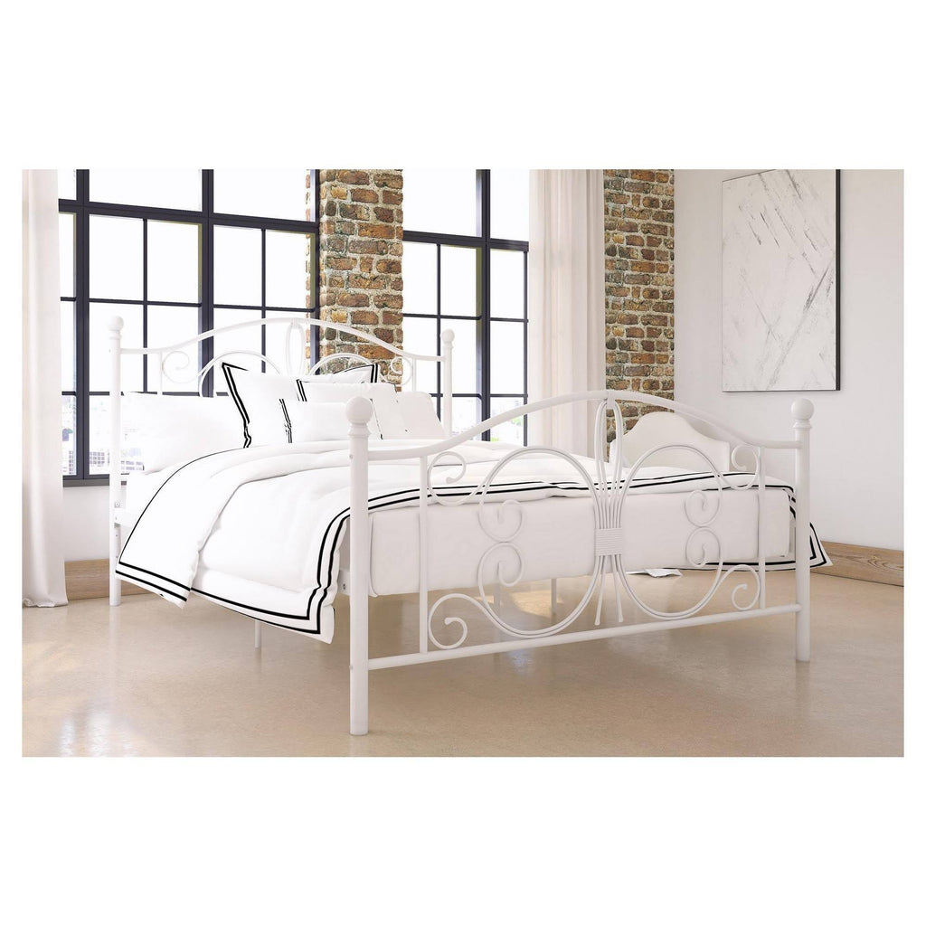 White Full Metal Bed V4685