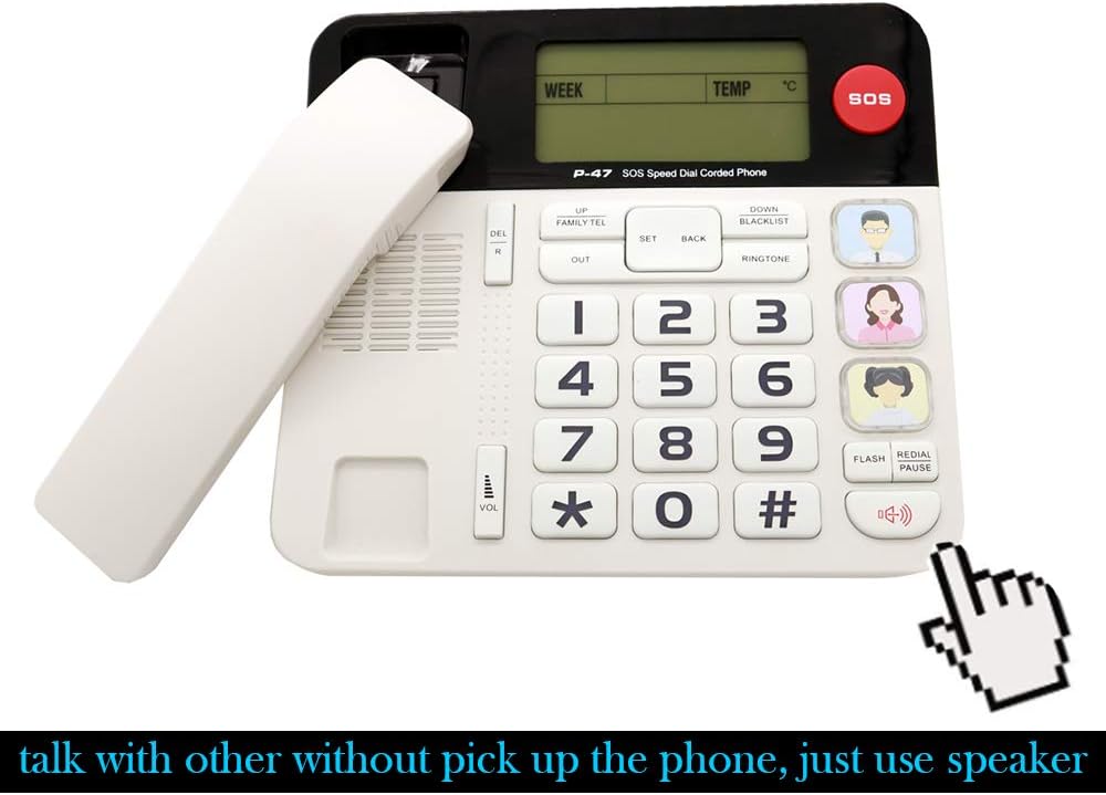 Corded Phones with Big Button, Caller ID, Amplified Phones, Pack of 2 L67686