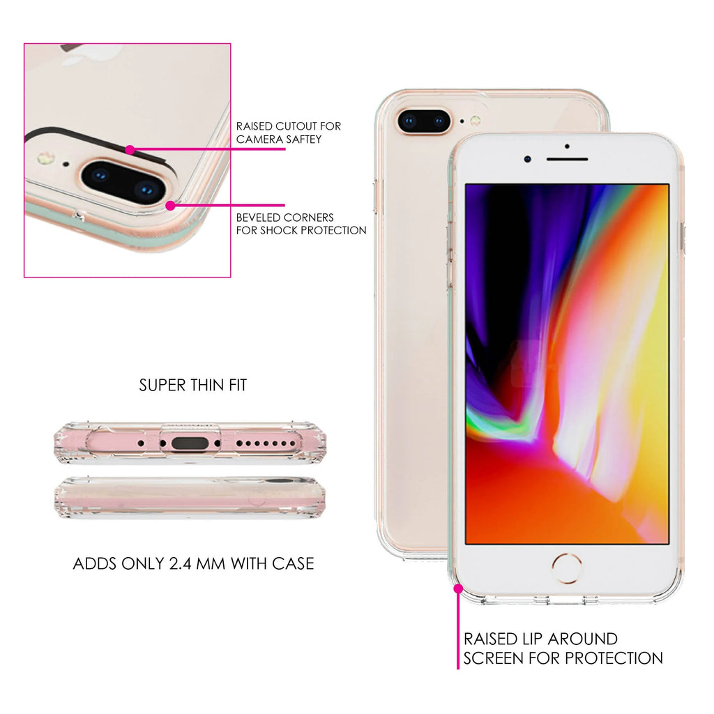Clear Shockproof Hybrid Case for iPhone 7 PLUS / 8 PLUS with Tempered Glass Screen Protector H155426