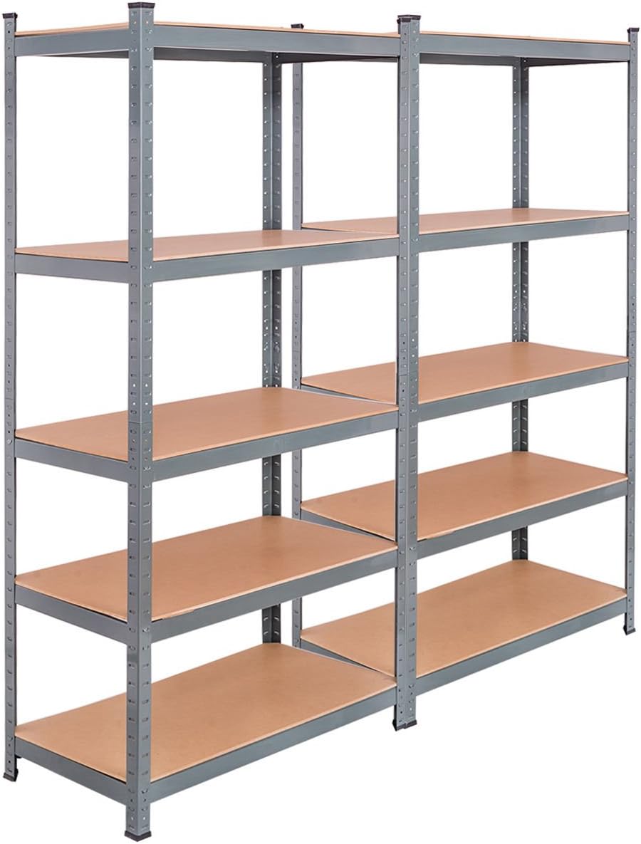 5-Tier Steel Storage Shelves with Adjustable Shelves (2 PCS) F172