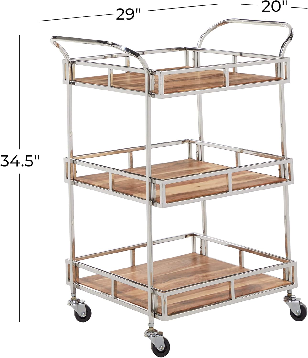 Multi Colored Stainless Steel Bar Cart B3984