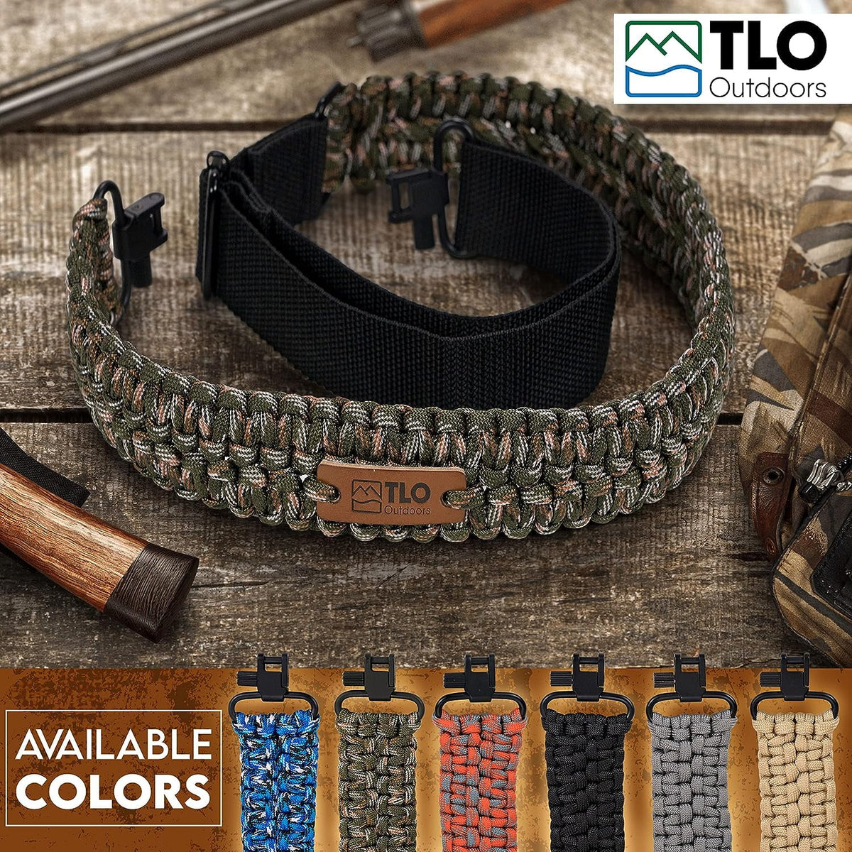 Paracord Gun Sling with Traditional Swivels, Beige G671147