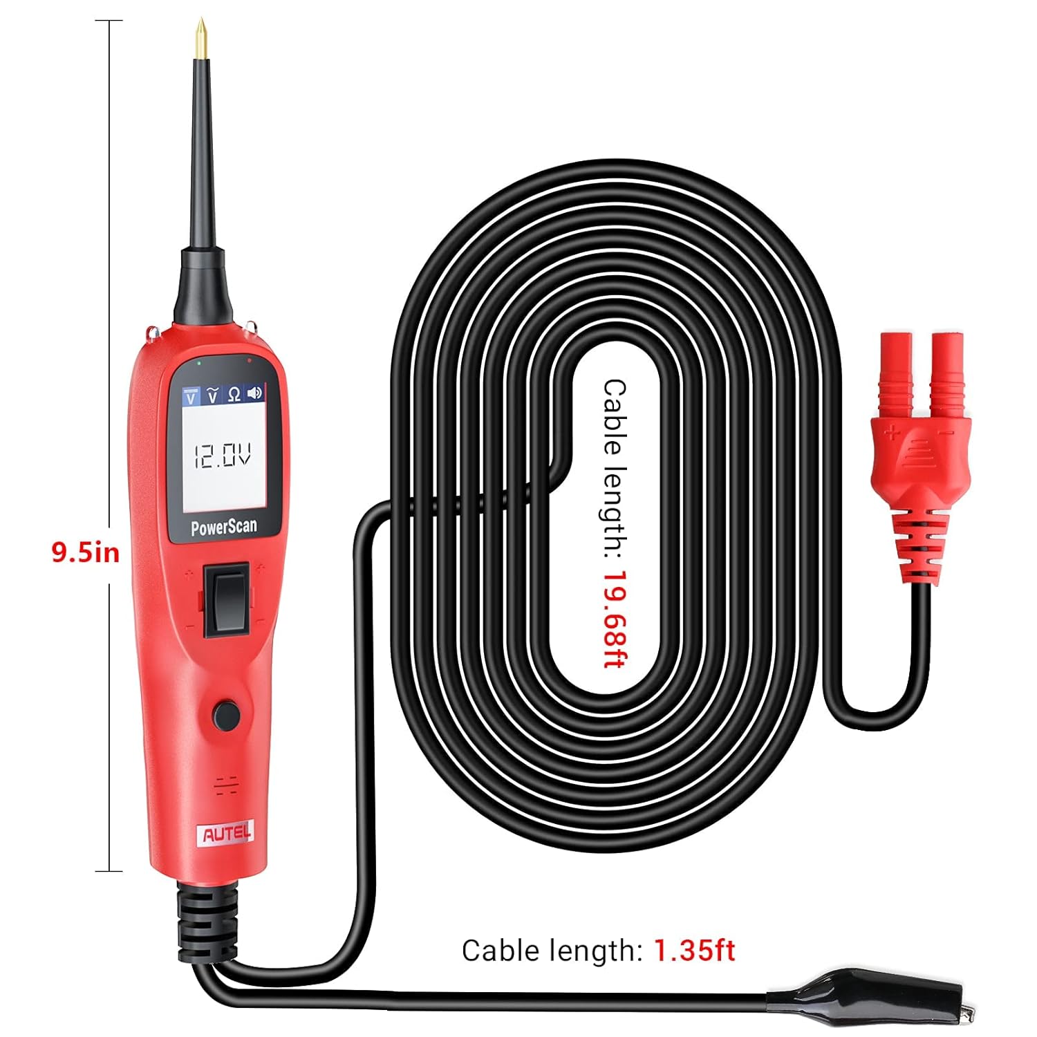 Red Automotive Circuit Tester Digital Voltmeter Y808