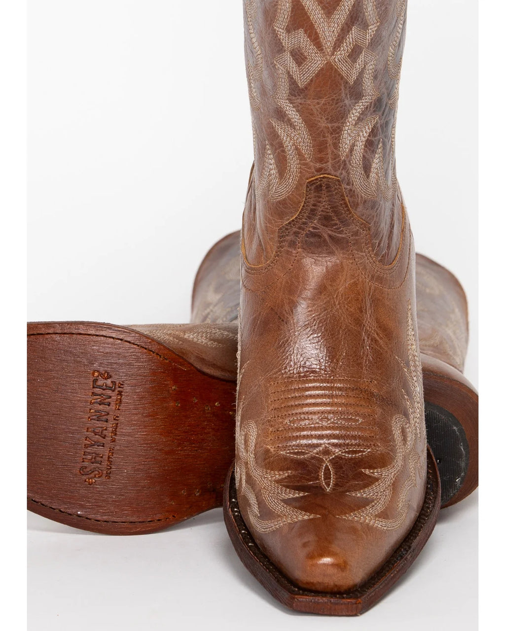 Vintage Cowboy Boot Snip Toe Tan D7691