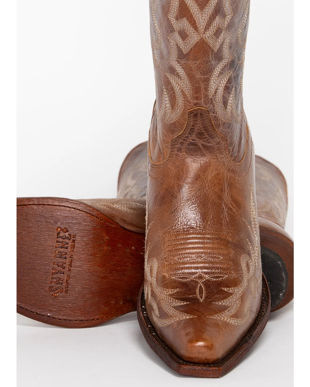 Vintage Cowboy Boot Snip Toe Tan D7691
