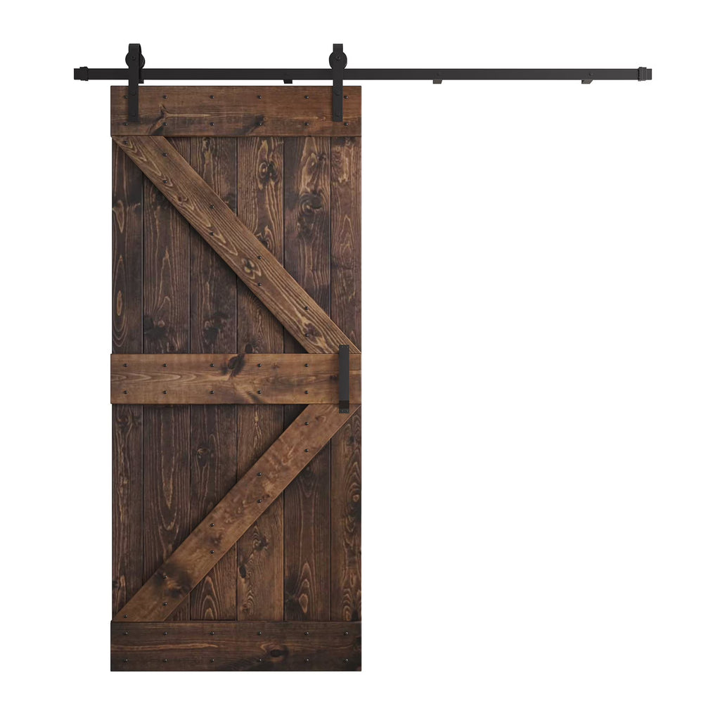 Knotty Pine Wood Sliding Barn Door With Hardware Kit S943