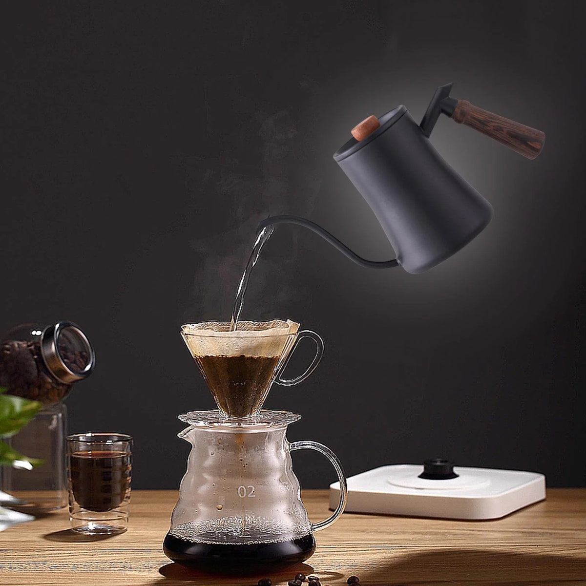 Black Gooseneck Spout Pour Over Coffee Kettle B659