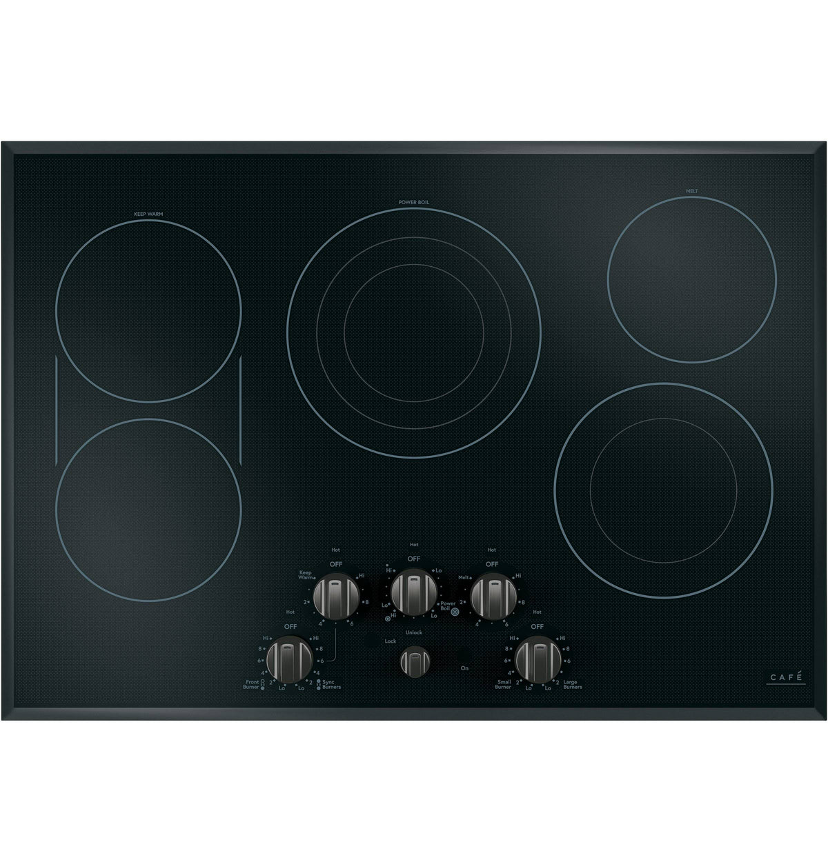 Brushed Black Electric Cooktop Knobs A836