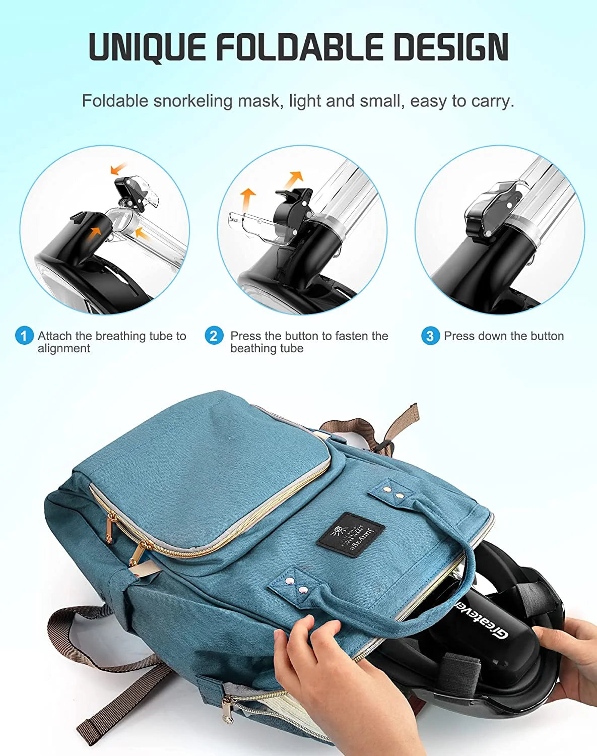 Full Face Snorkel Mask with Detachable Camera Mount U473