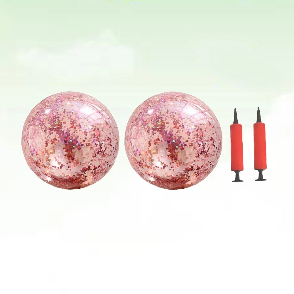 Golden Sequin Beach Ball Set of 4 with Pump B93648