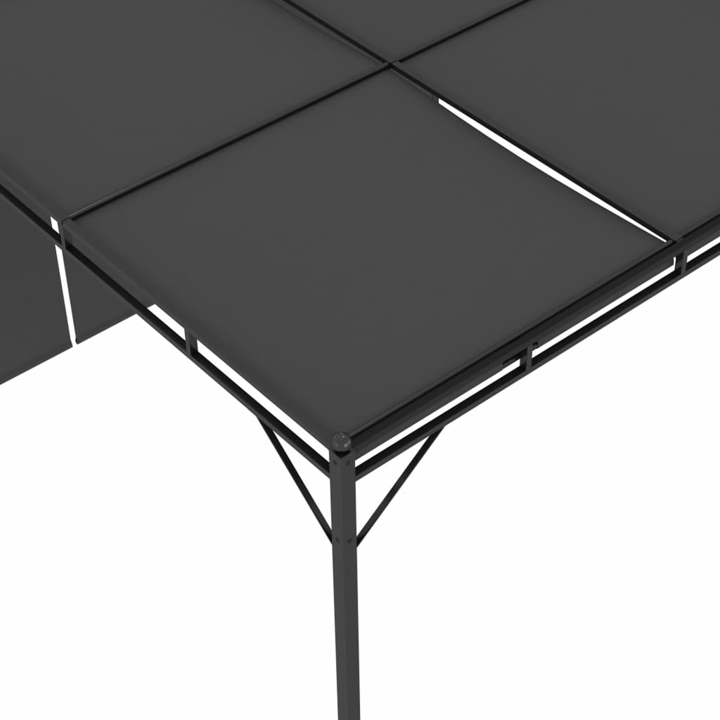 Gazebo with Side Curtain Steel Frame Canopy Tent Sun Shelter Anthracite 157.5 x 118.1 x 88.6 Inches Y468100