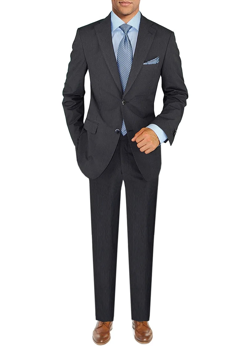 Italian Men's Two Button Suit Set 2 Piece Trim Fit Jacket Pant U80817