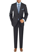 Italian Men's Two Button Suit Set 2 Piece Trim Fit Jacket Pant U80817