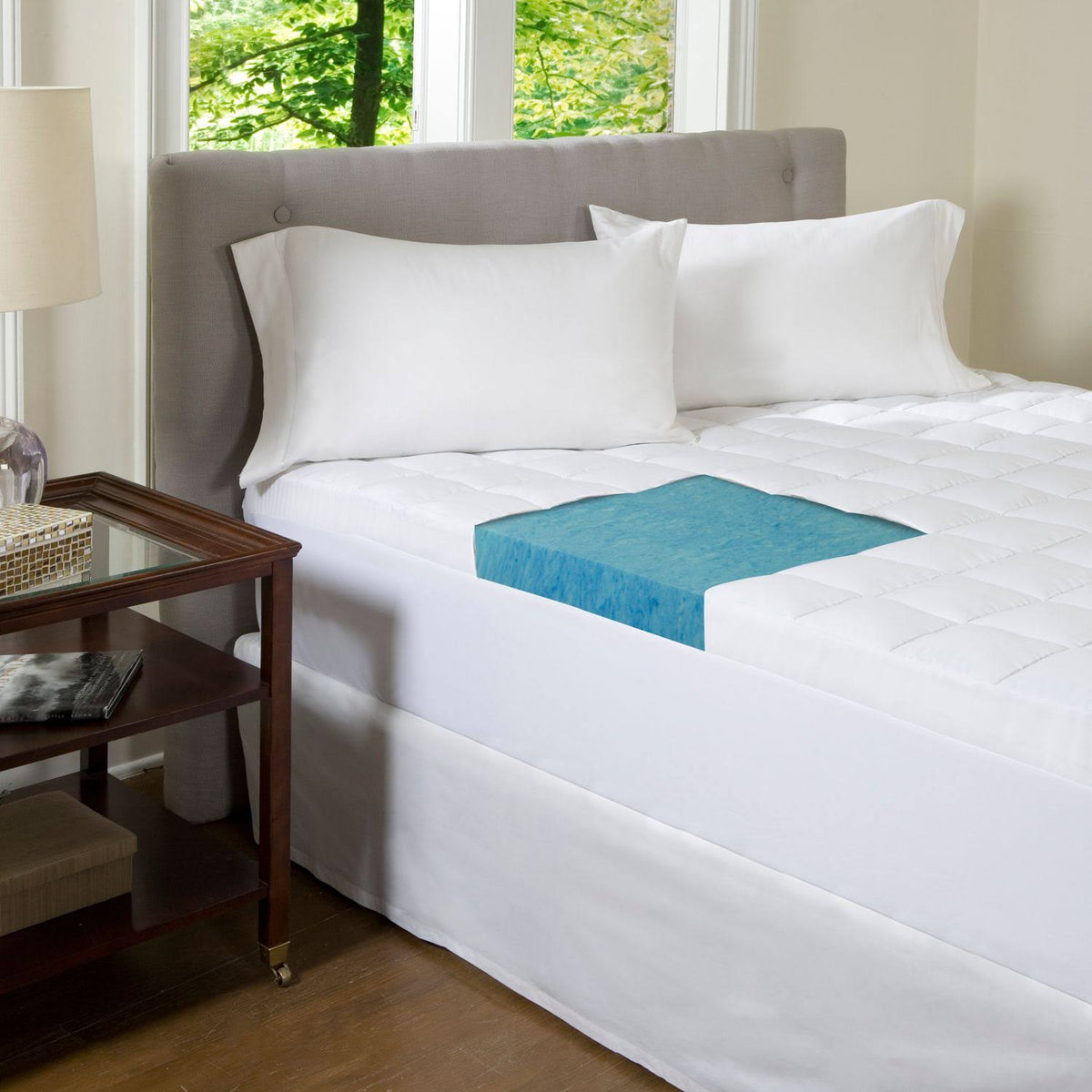 4 1/2-Inch Gel Memory Foam Mattress Topper, Blue Z483