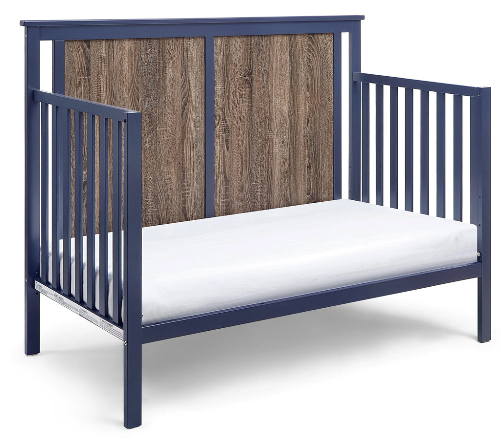 Midnight Blue and Vintage Walnut Finish Crib O91037