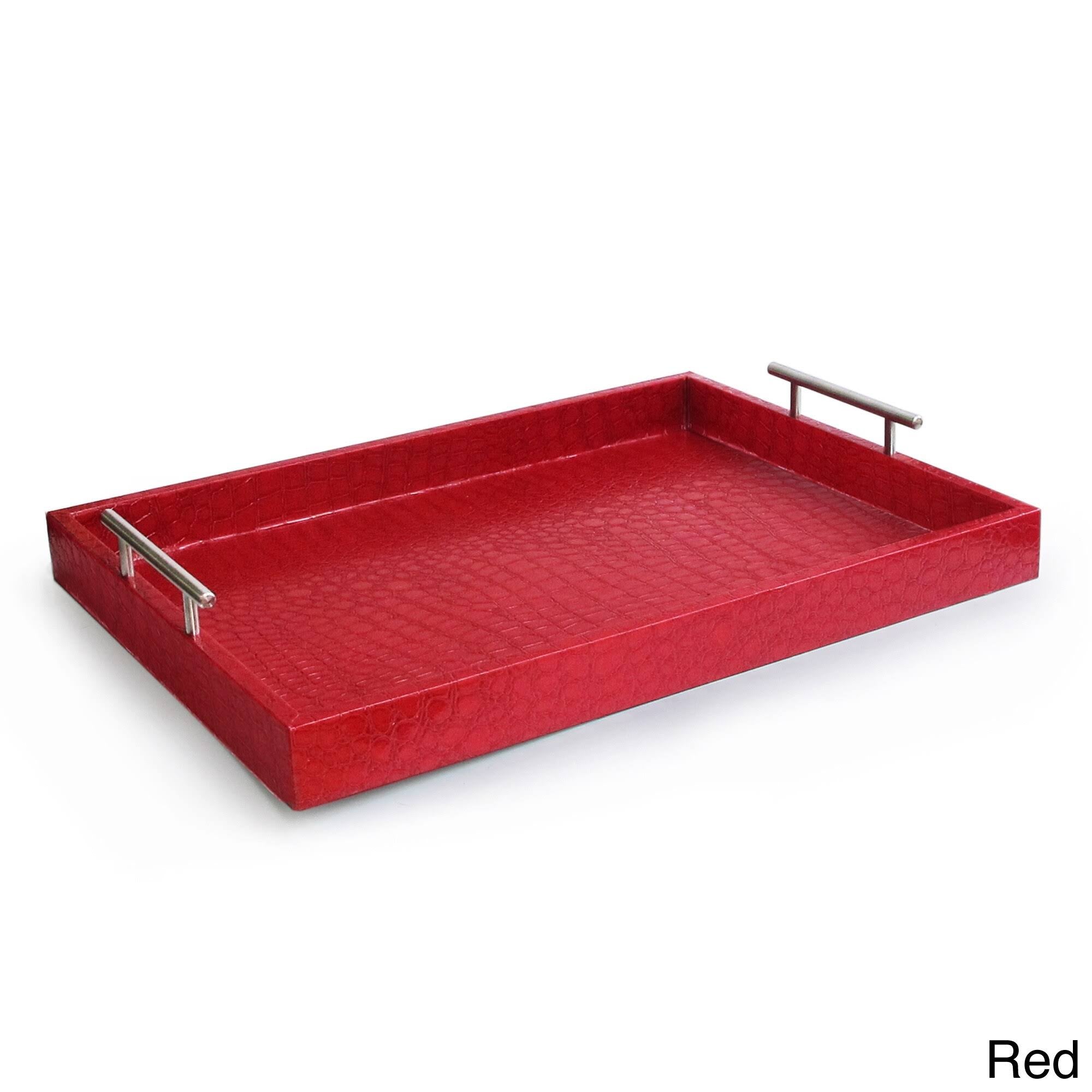 Silver Alligator Tray with Metal Handles N955589