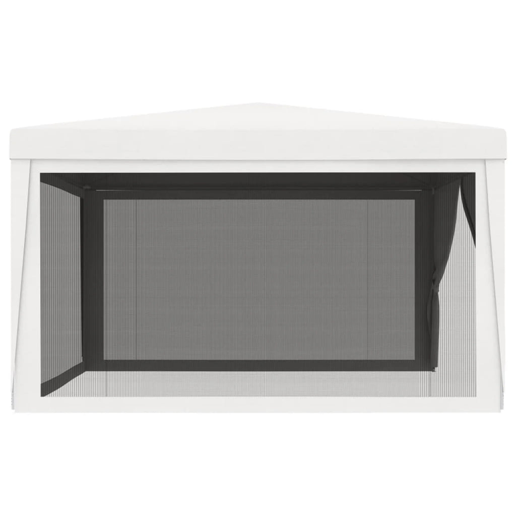 White Party Tent with 4 Mesh Sidewalls Outdoor Gazebo Canopy Sun Shade Shelter 13.1ft x 13.1ft x 9ft G881118