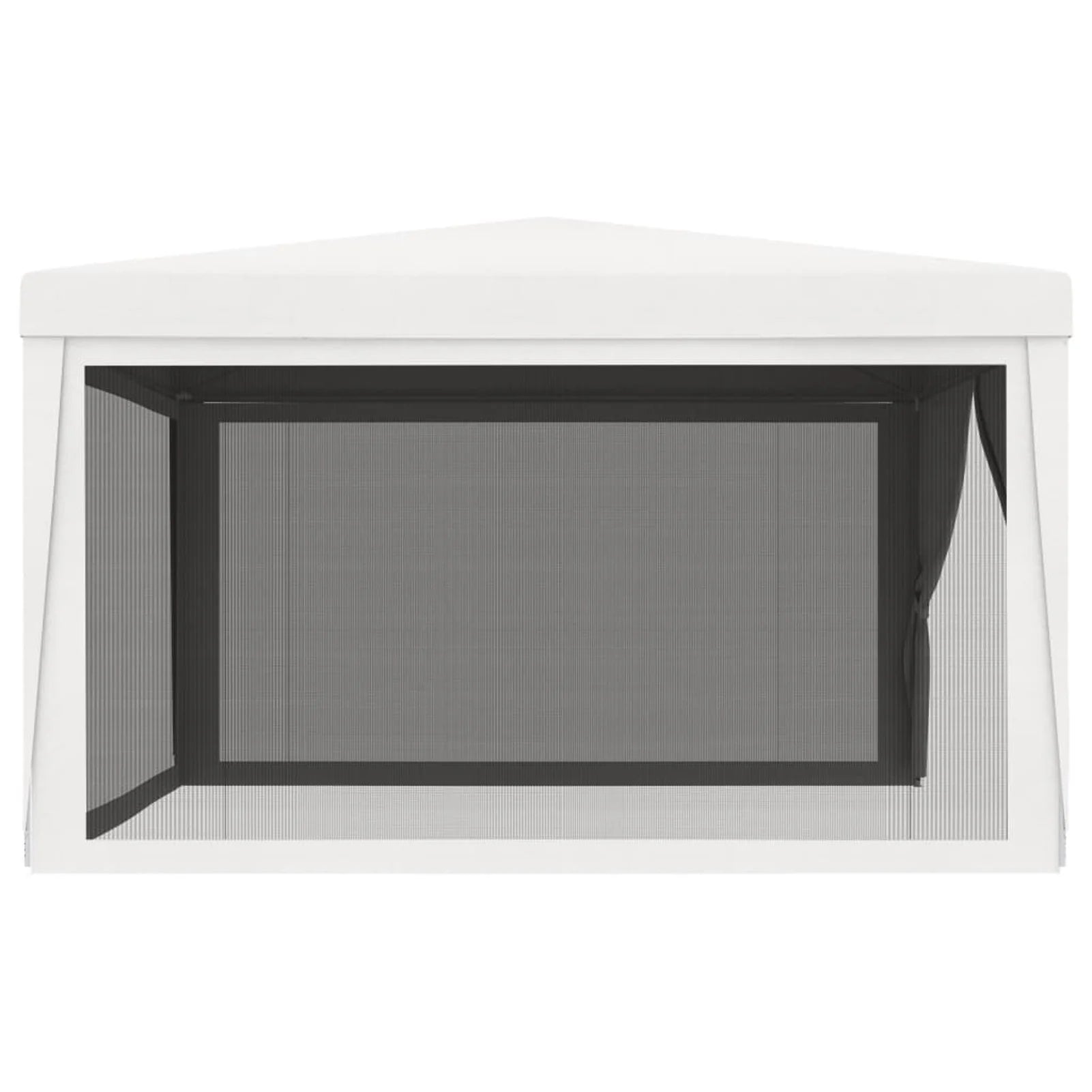 White Party Tent with 4 Mesh Sidewalls Outdoor Gazebo Canopy Sun Shade Shelter 13.1ft x 13.1ft x 9ft G881118