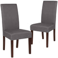 2 Pk Parsons Chair Light Gray Fabric W598