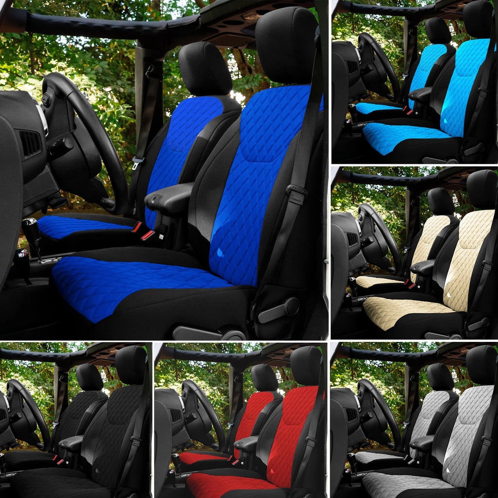 Aqua Neoprene Front Seat Covers for Jeep Wrangler JK 4DR S636090