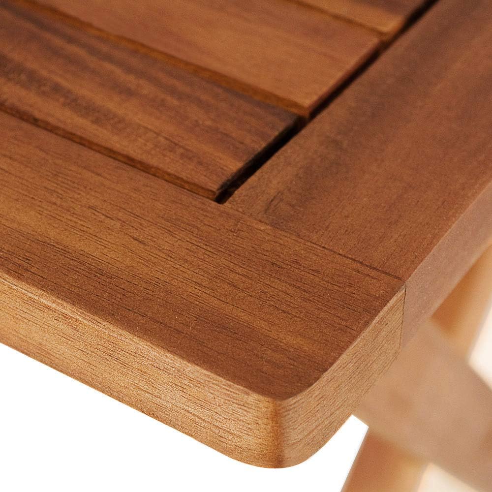27x27 Inch Acacia Wood Folding Side Table V810